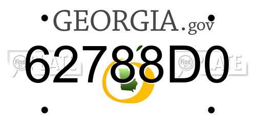 62788D0 Georgia License Plate