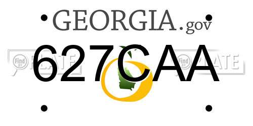 627CAA Georgia License Plate