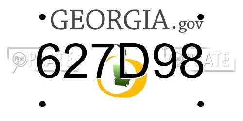 627D98 Georgia License Plate