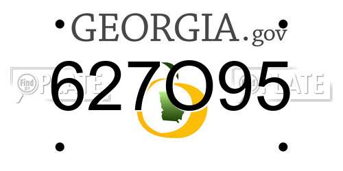 627O95 Georgia License Plate