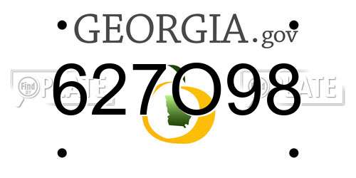 627O98 Georgia License Plate