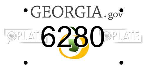 6280 Georgia License Plate