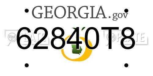 62840T8 Georgia License Plate