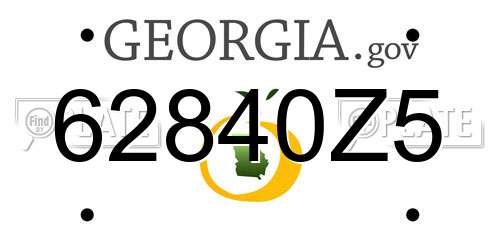 62840Z5 Georgia License Plate