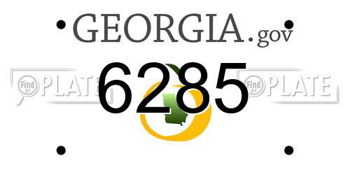 6285 Georgia License Plate