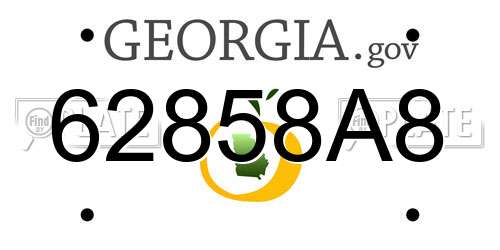 62858A8 Georgia License Plate