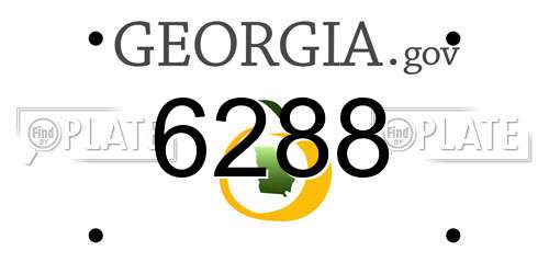 6288 Georgia License Plate
