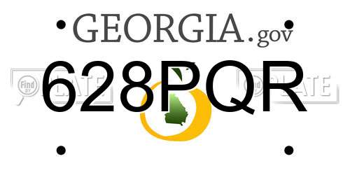 628PQR Georgia License Plate