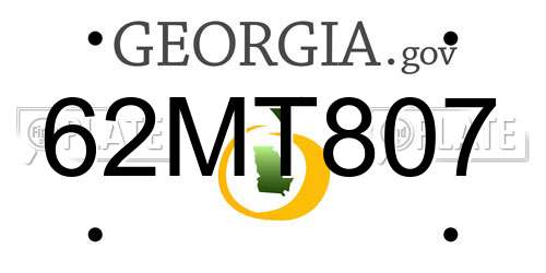 62MT807 Georgia License Plate