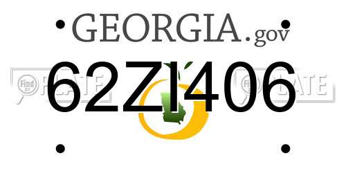 62ZI406 Georgia License Plate