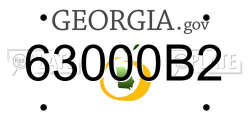 63000B2 Georgia License Plate