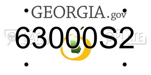 63000S2 Georgia License Plate