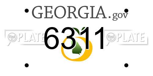 6311 Georgia License Plate