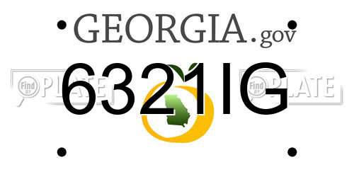 6321IG Georgia License Plate