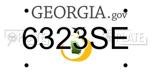 6323SE Georgia License Plate