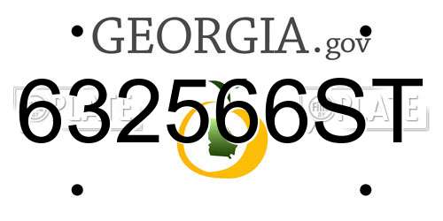 632566ST Georgia License Plate