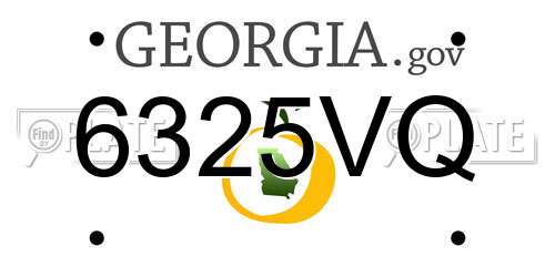 6325VQ Georgia License Plate