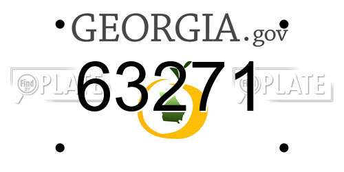 63271 Georgia License Plate