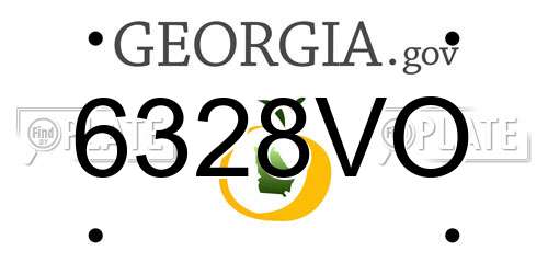 6328VO Georgia License Plate