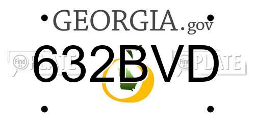 632BVD Georgia License Plate