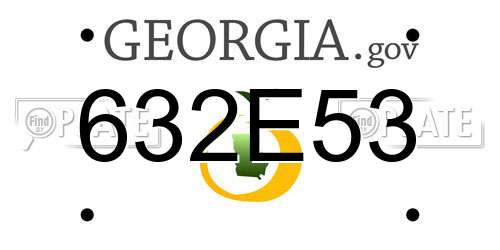 632E53 Georgia License Plate