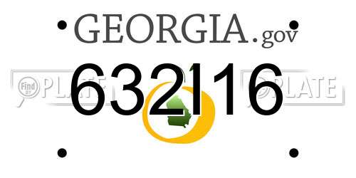 632I16 Georgia License Plate