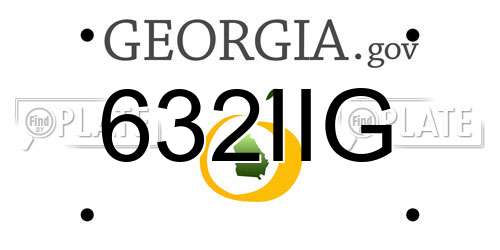 632IIG Georgia License Plate