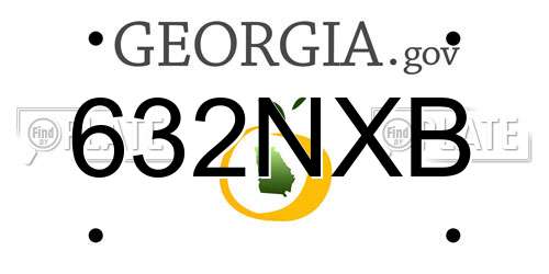 632NXB Georgia License Plate