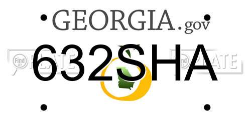 632SHA Georgia License Plate