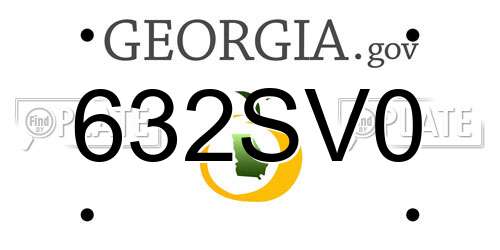 632SV0 Georgia License Plate