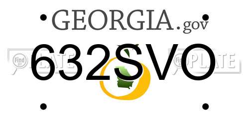 632SVO Georgia License Plate