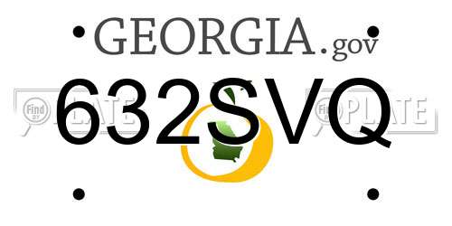 632SVQ Georgia License Plate
