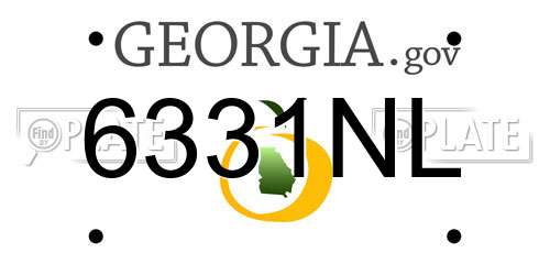 6331NL Georgia License Plate