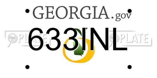 633INL Georgia License Plate