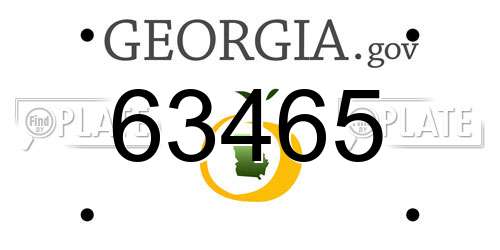 63465 Georgia License Plate