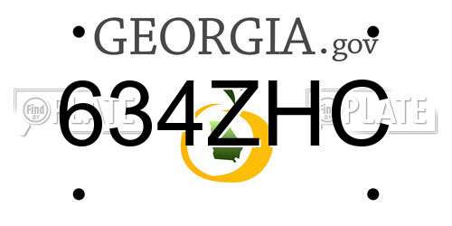 634ZHC Georgia License Plate