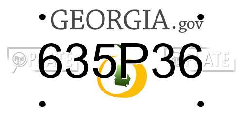 635P36 Georgia License Plate