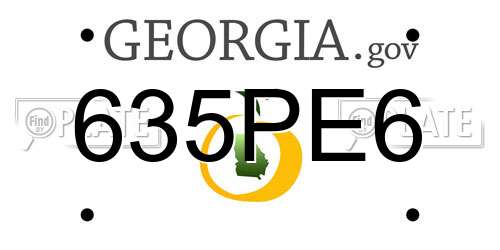 635PE6 Georgia License Plate