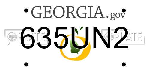 635UN2 Georgia License Plate