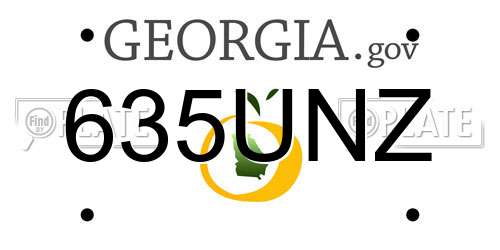 635UNZ Georgia License Plate