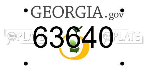 63640 Georgia License Plate