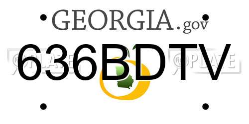 636BDTV Georgia License Plate