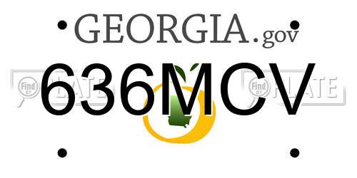 636MCV Georgia License Plate