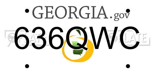 636QWC Georgia License Plate