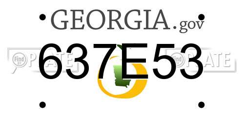 637E53 Georgia License Plate