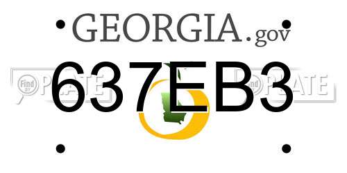 637EB3 Georgia License Plate