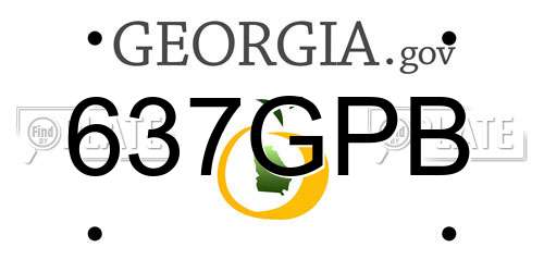 637GPB Georgia License Plate