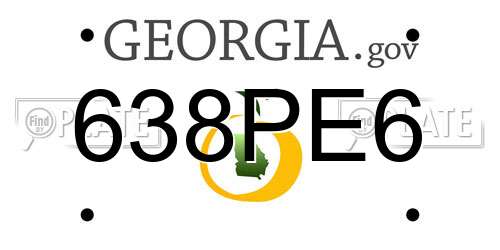 638PE6 Georgia License Plate