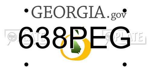 638PEG Georgia License Plate