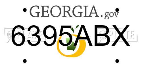 6395ABX Georgia License Plate